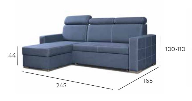 L Shape Corner Luca Sofa Bed