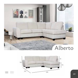 Alberto Corner Sofa With High Back