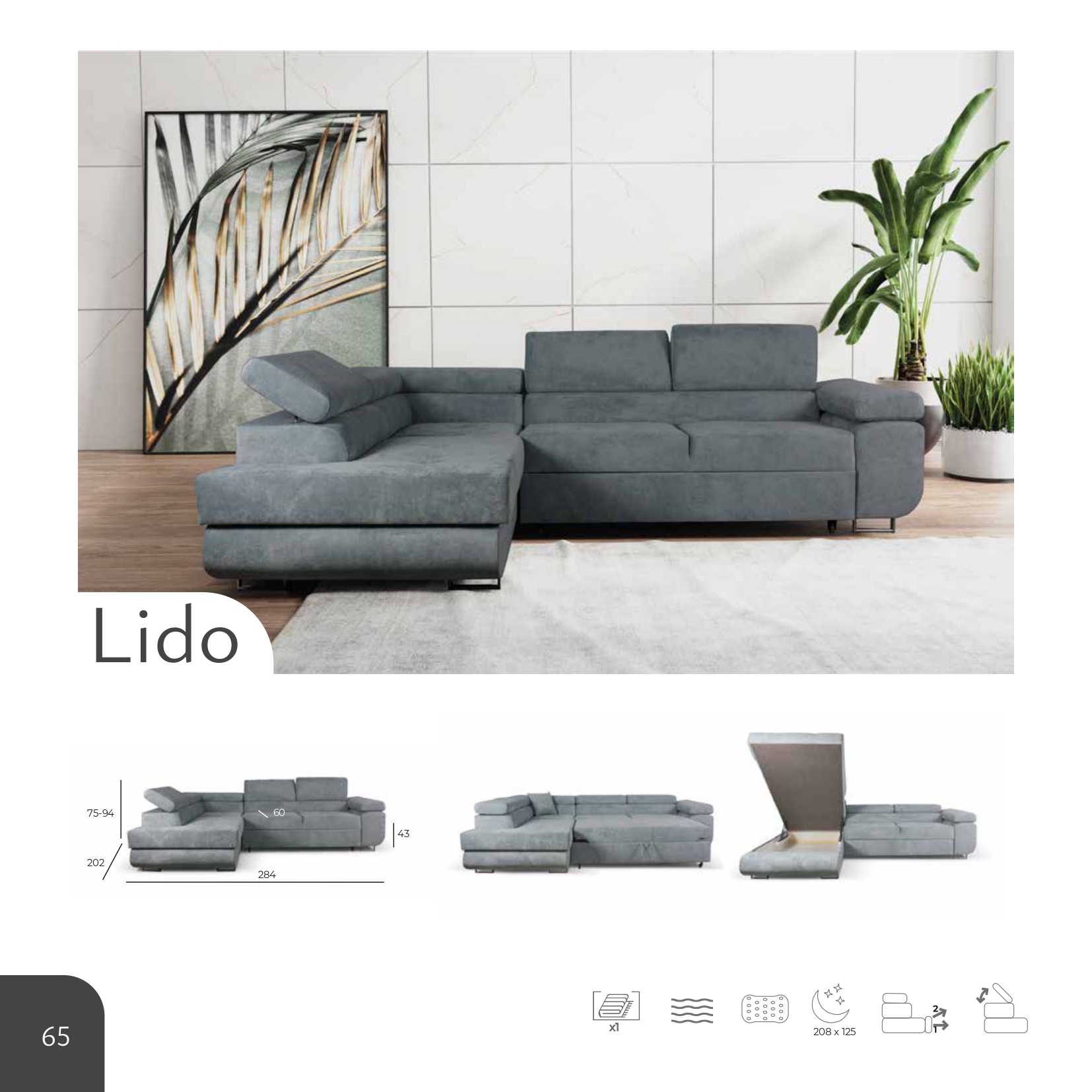 Gloss Corner Sofa Bed - Image 3